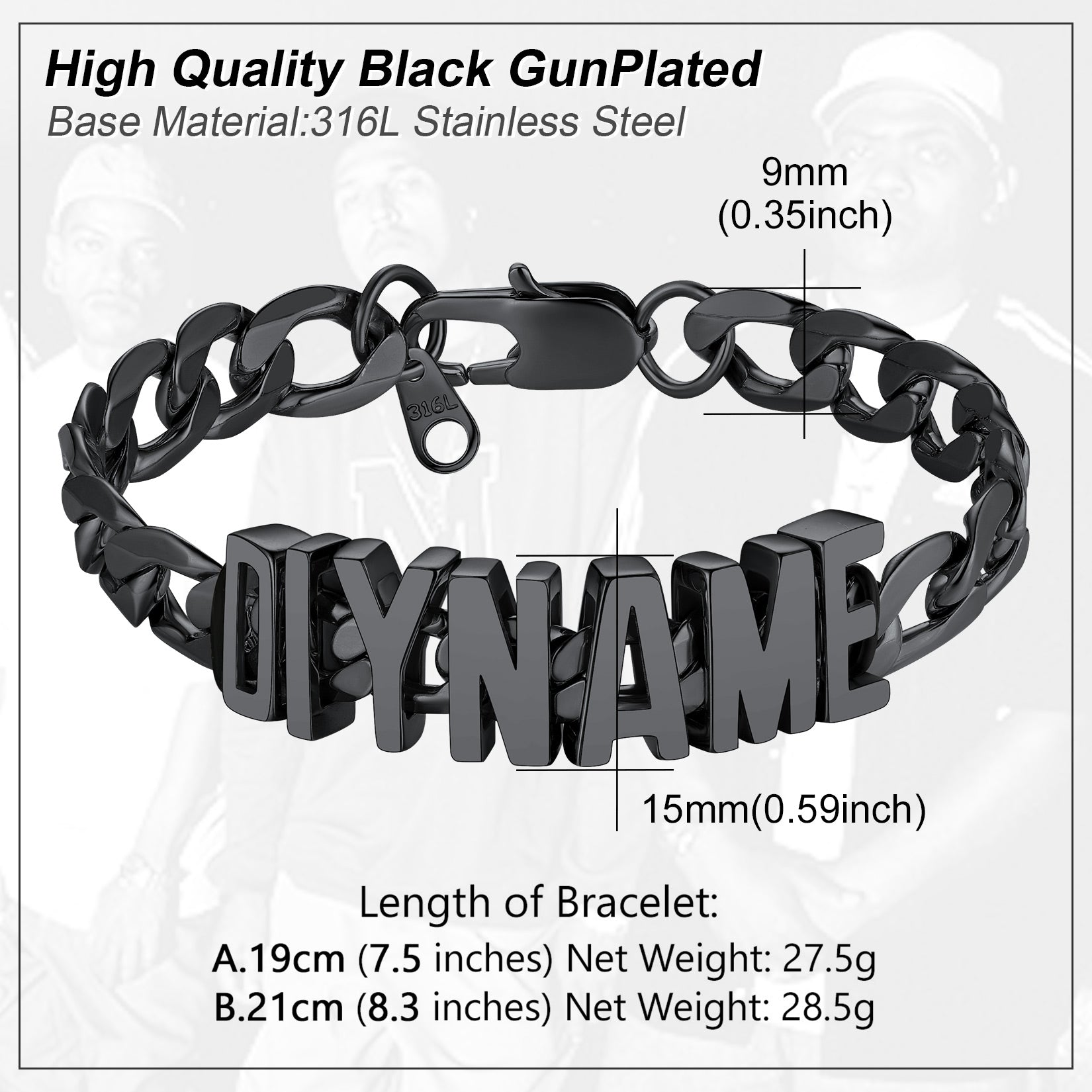 Personalized Name Cuban Link Chain Bracelet for Men Boyfriend Gift