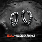 Gothic Skull Huggie Hoop Earrings For Men Women 11