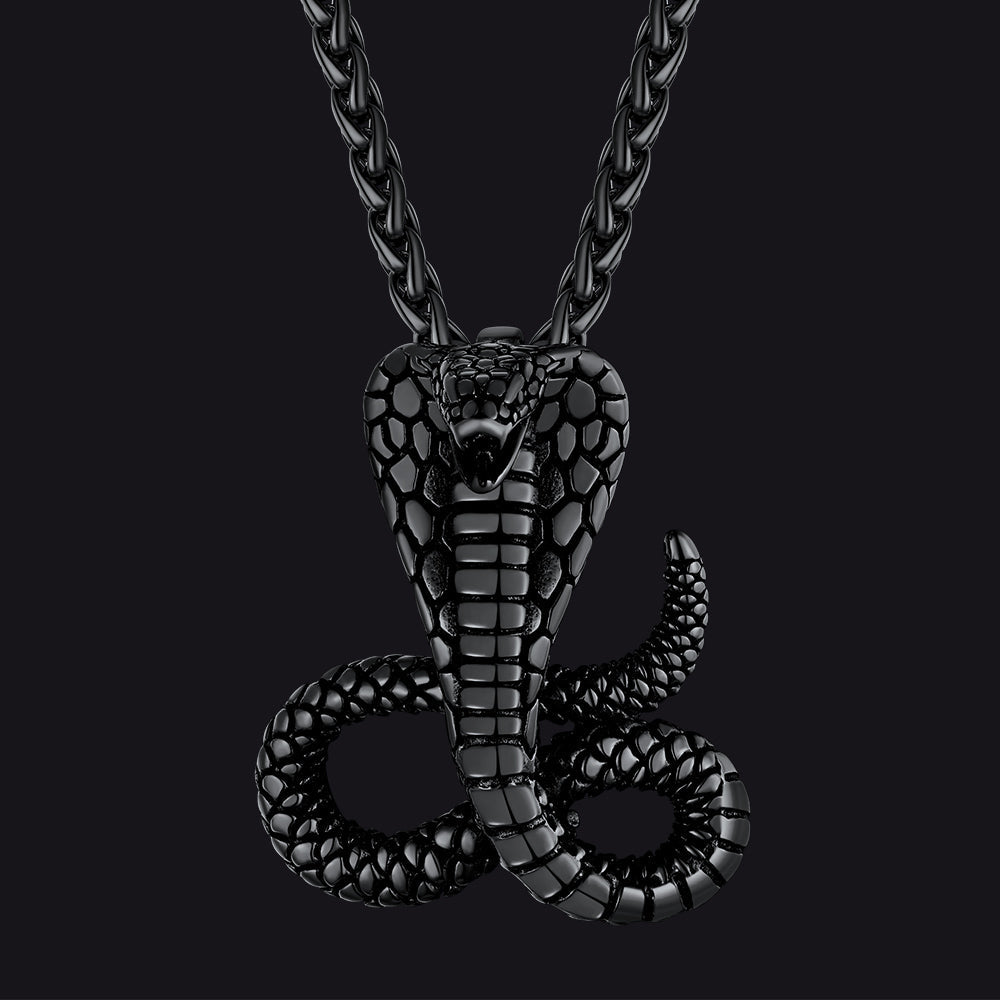 Punk Cobra Snake Pendant Necklace for Men