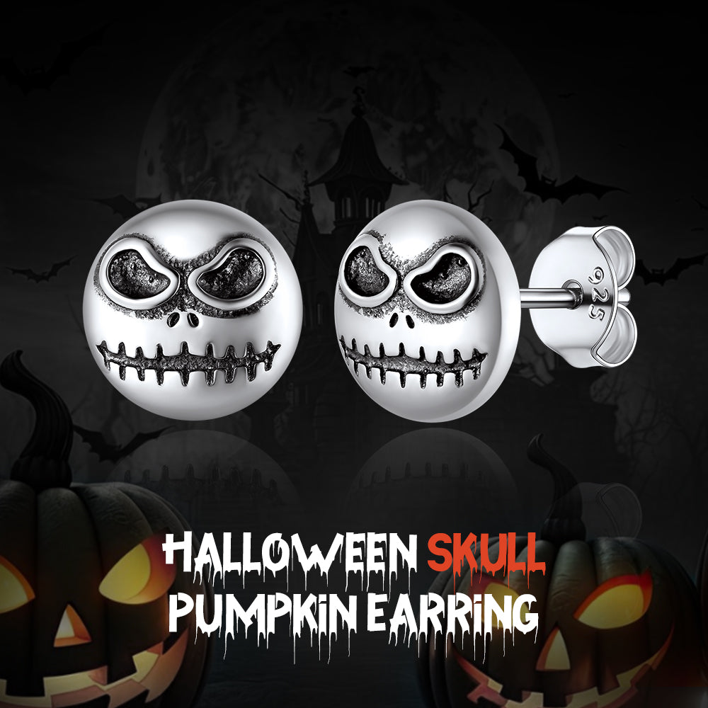 Silver Stud Earrings For Men Halloween Gift