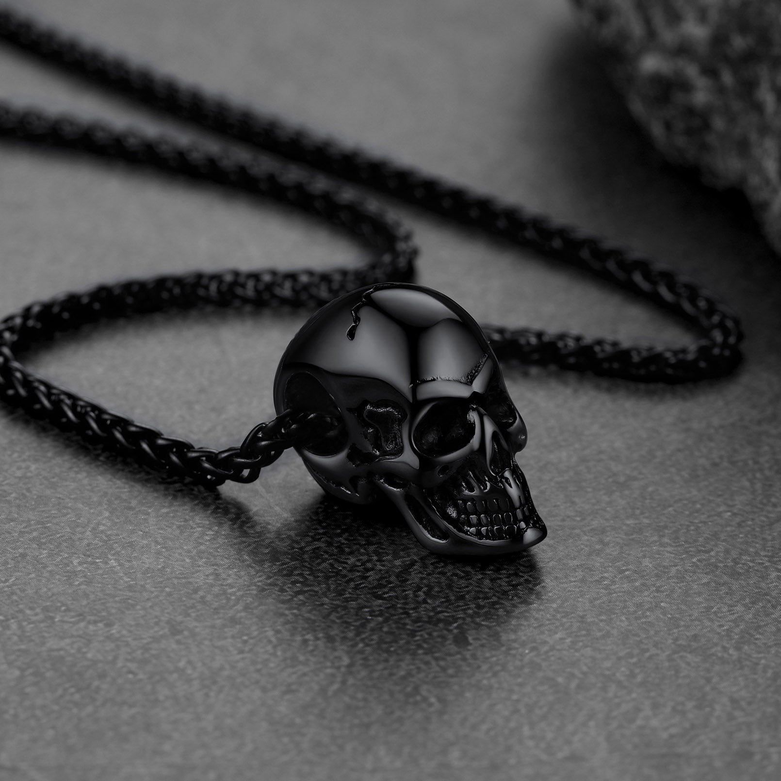 Skull Cremation Urn Necklace for Ashes Memorial Pendant for Men