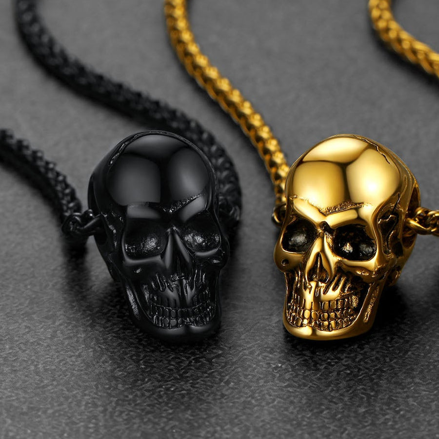 Skull Cremation Urn Necklace for Ashes Memorial Pendant for Men