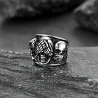 Gothic Punk Biker Skull Ring See No Evil Stainless Steel 5