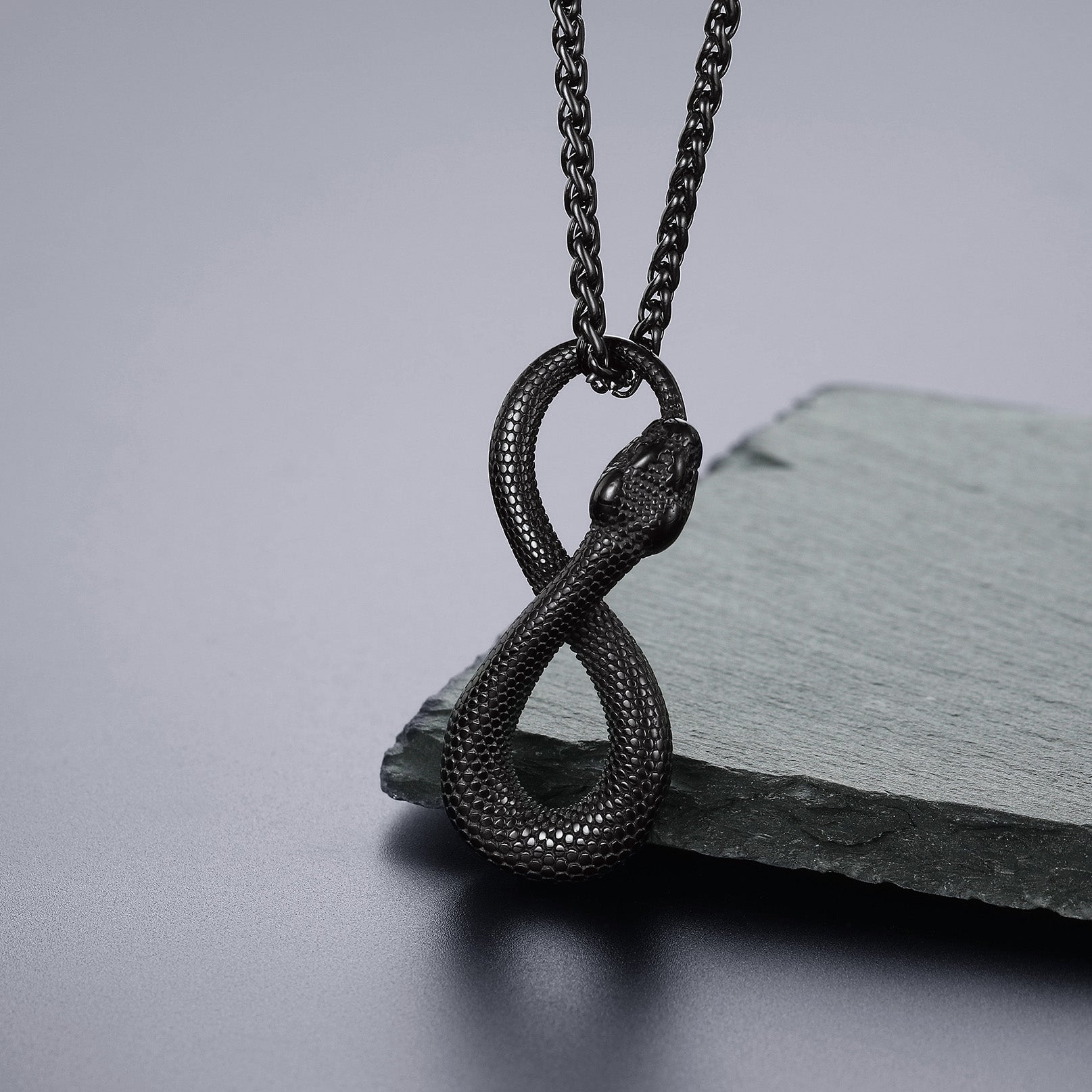 Punk Eight Pythons Infinity Snake Necklace for Men