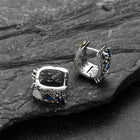 Punk Graffiti Joker Star Square Hoop Earrings with Crystals for Men 5