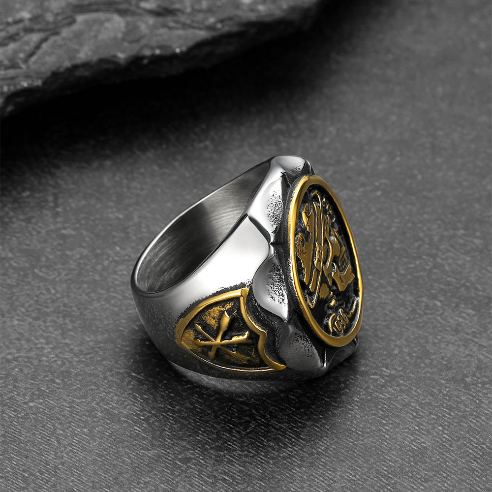 Halloween Gothic Punk Cowboy Hat Skull Ring for Men