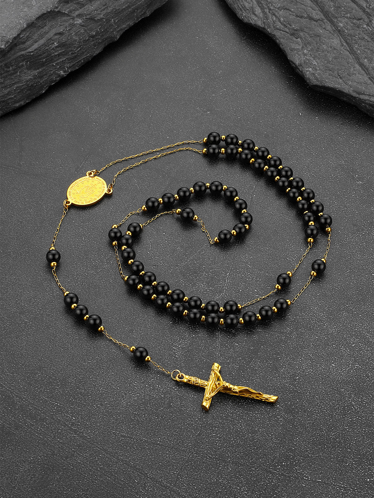 Catholic Virgin Mary Rosary Beads Necklace for Men Women
