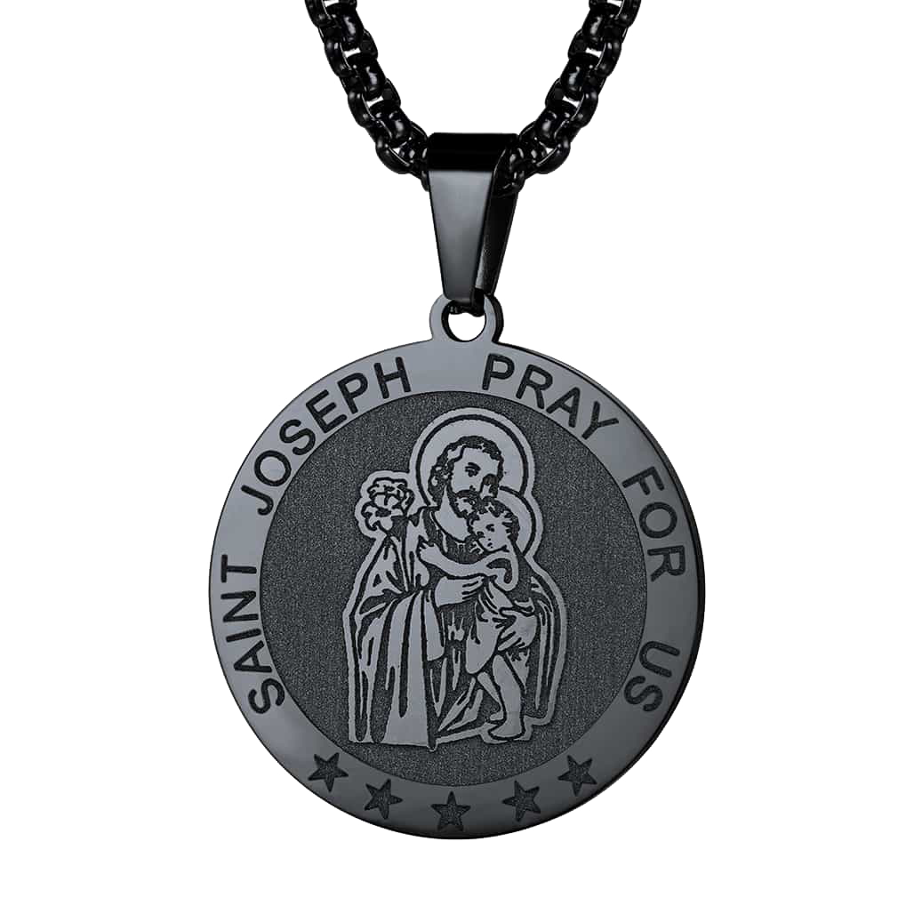 Flash Sale Engraved Catholic Saint Joseph Pendant Necklace