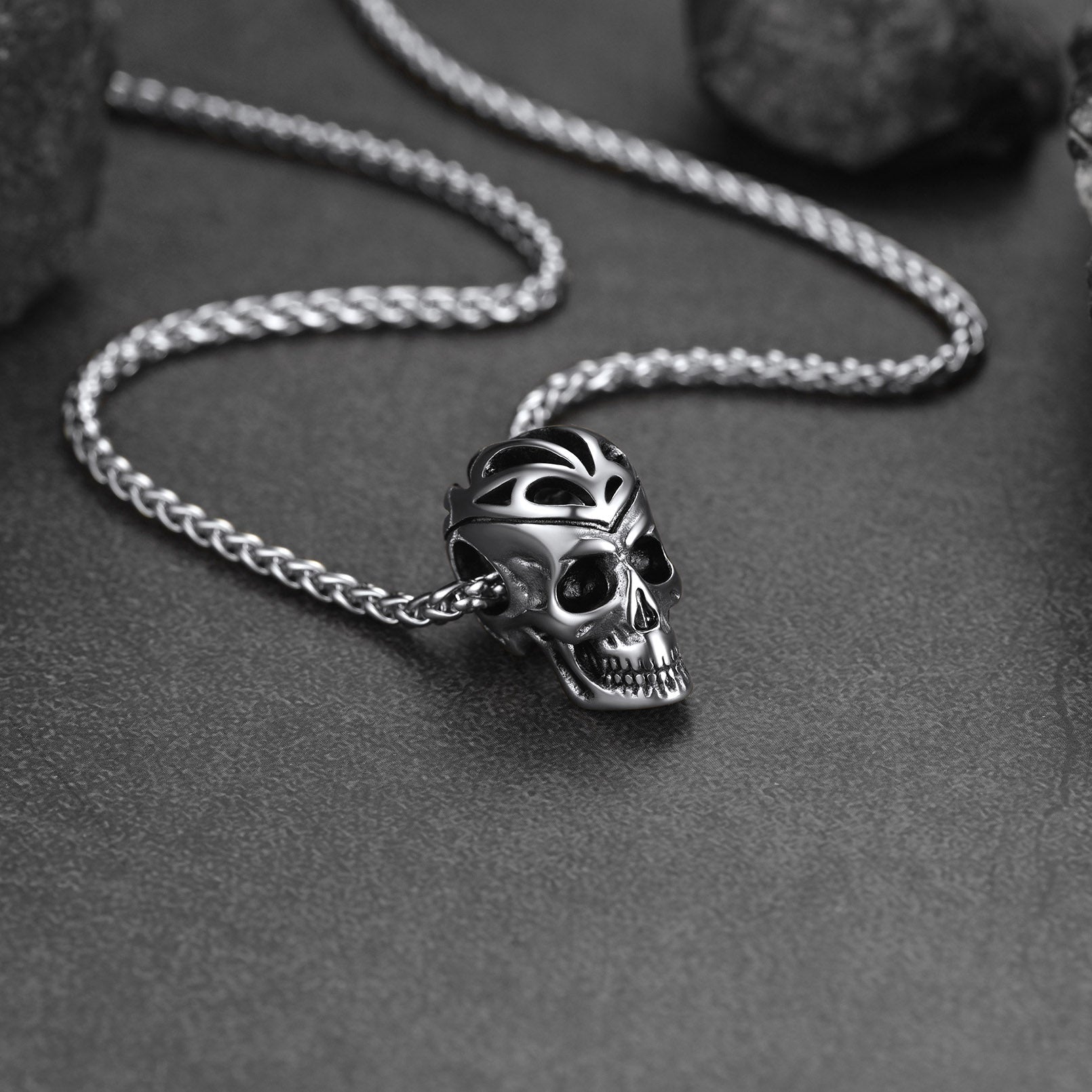 Flash Sale Gothic Skeleton Skull Necklace Pendant For Men