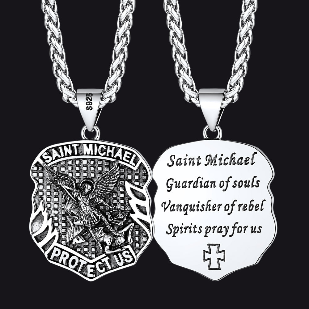 Catholic Saint Michael Pendant Necklace For Men