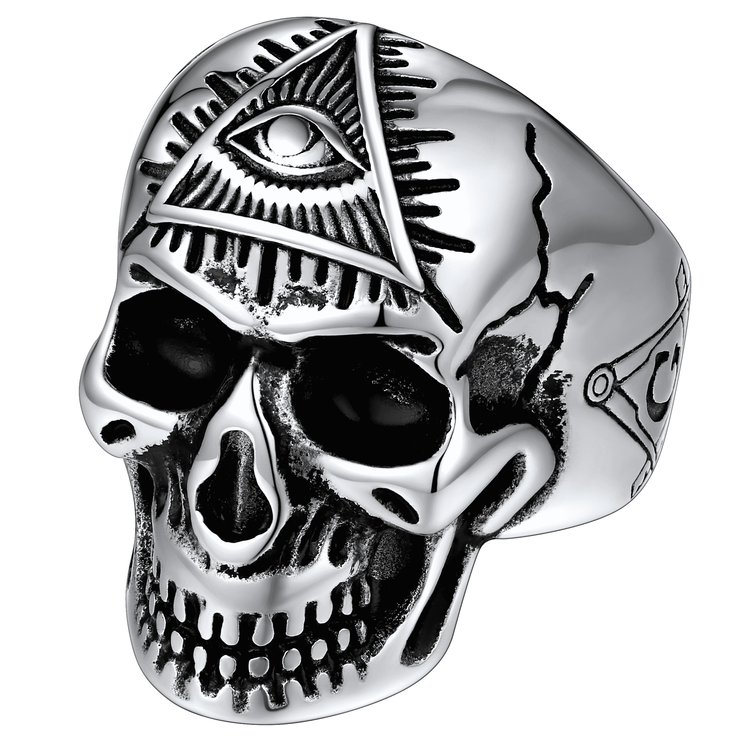 Eye of Providence Skull Ring For Men