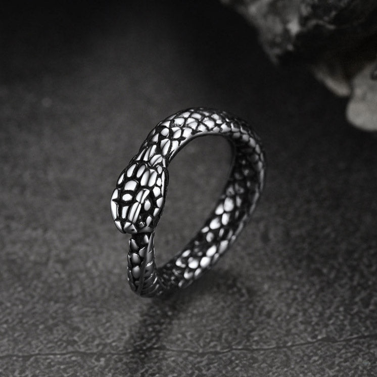 Stainless Steel Midi Snake Band Ring for Men and Women