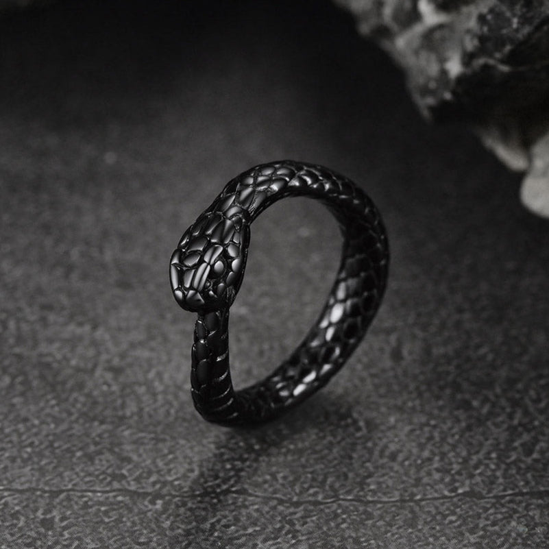 Stainless Steel Midi Snake Band Ring for Men and Women