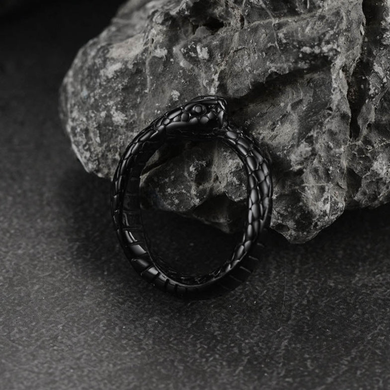 Stainless Steel Midi Snake Band Ring for Men and Women