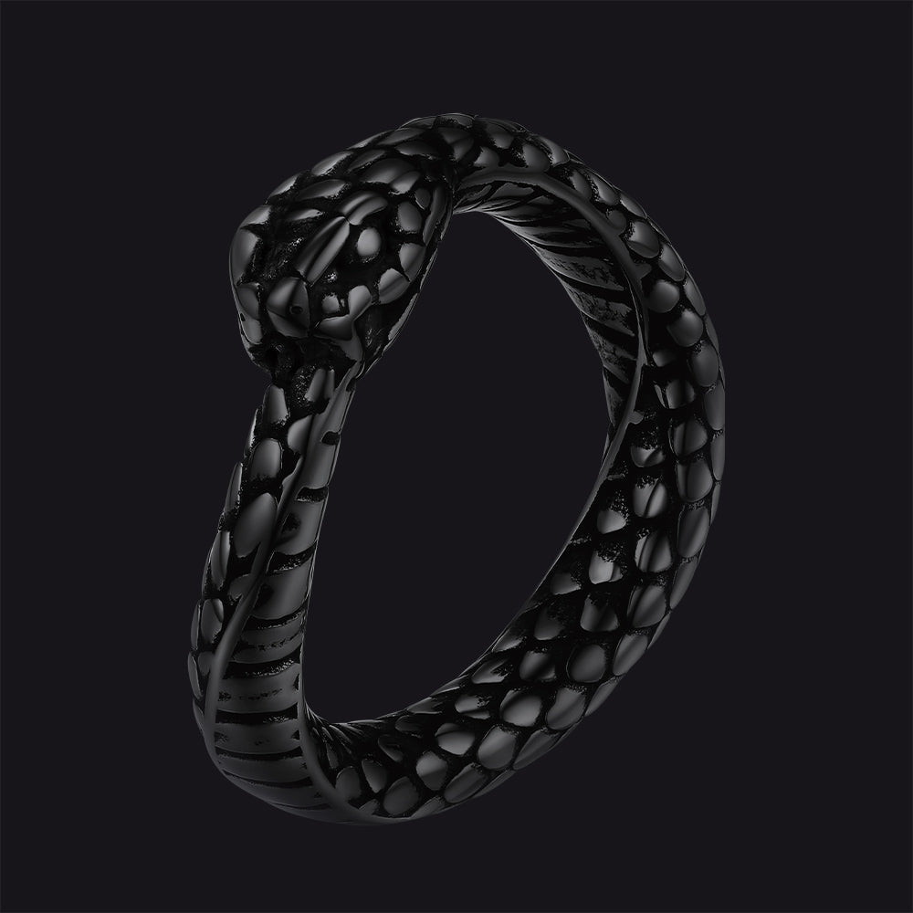 Stainless Steel Midi Snake Band Ring for Men Women