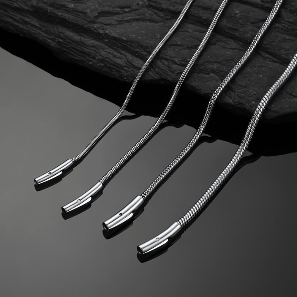 2mm Thin Snake Chain Stainless Steel Necklace for Men