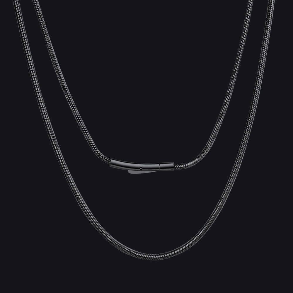 2mm Thin Snake Chain Stainless Steel Necklace for Men