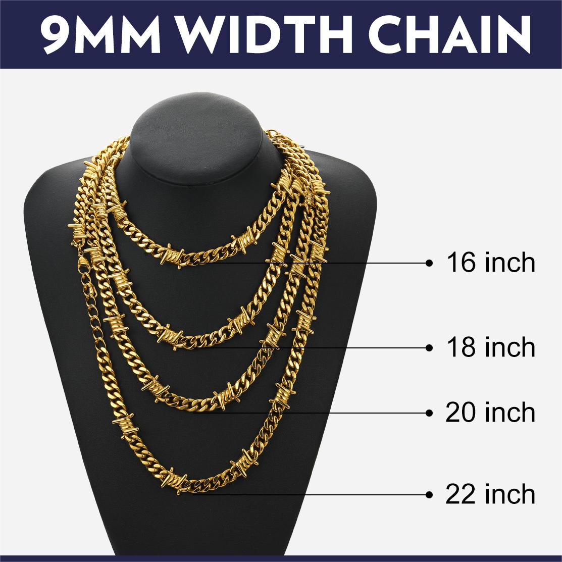 To My Men Barbed Wire Cuban Chain Choker Necklace Gift for Him