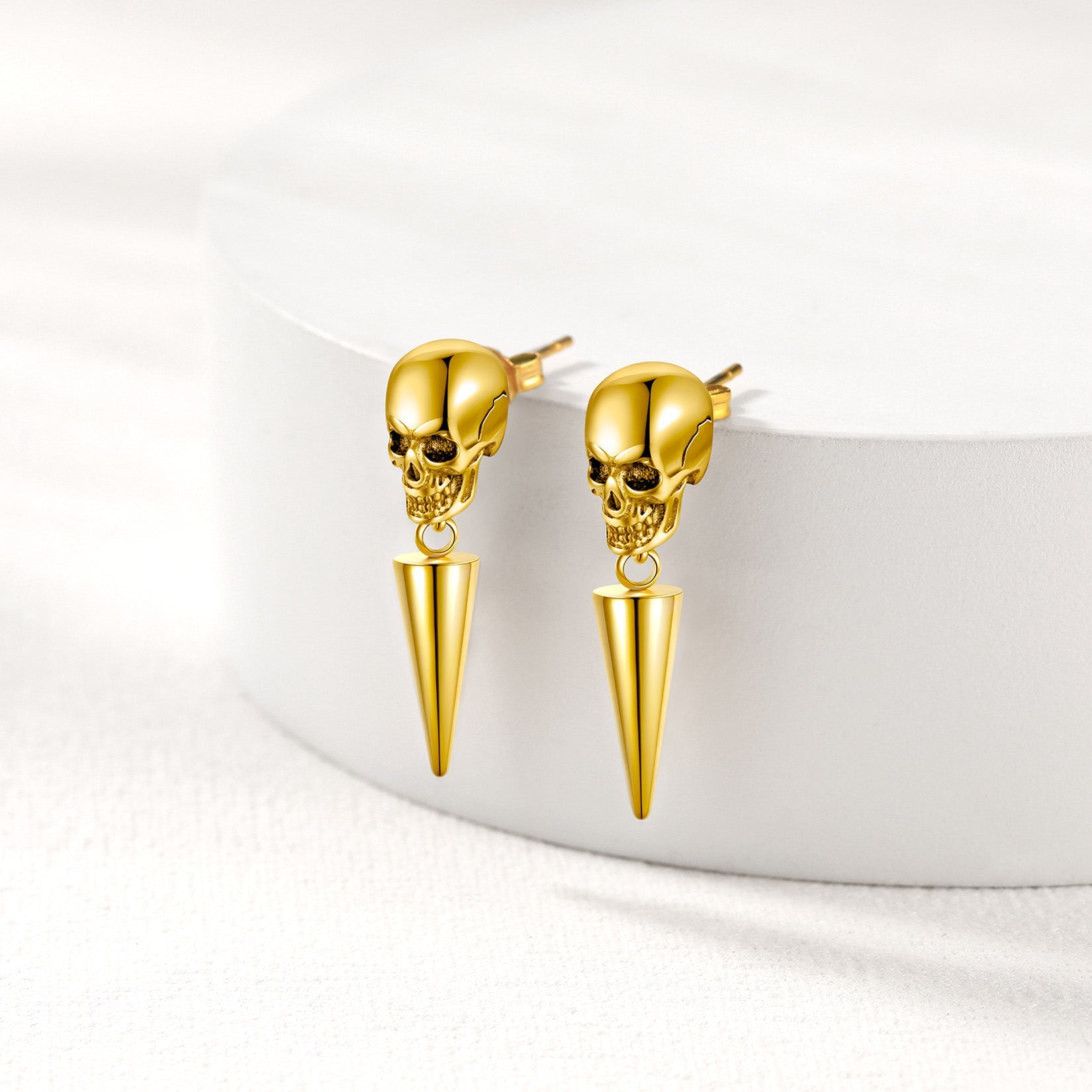 Flash Sale Vintage Punk Spike Skeleton Skull Earrings for Men