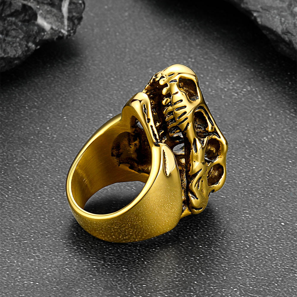 Biker Animal Chunky Dinosaur Head Stainless Steel Ring for Men