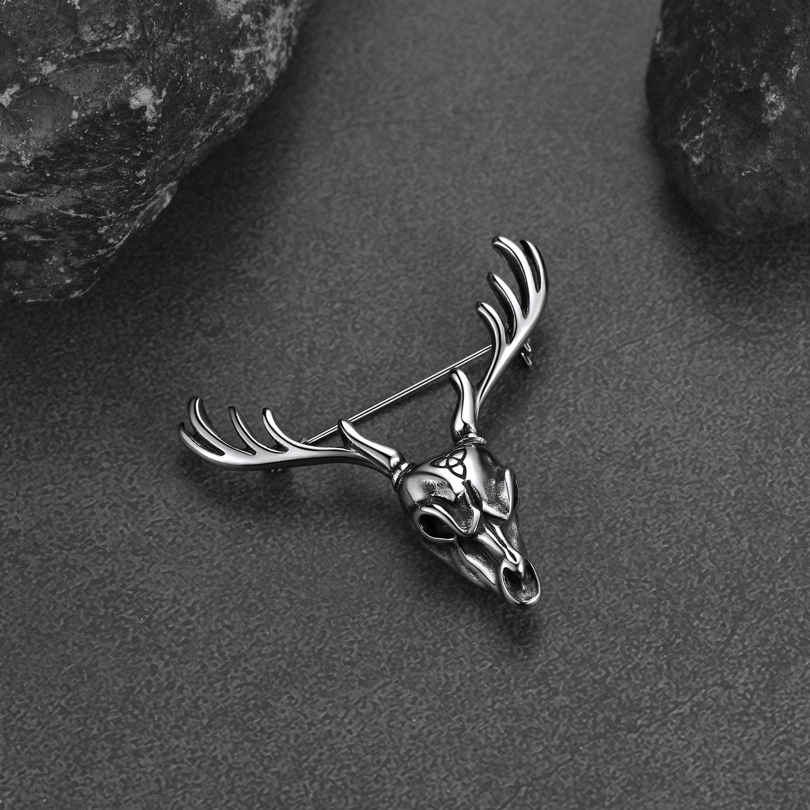 Viking Deer Head Brooch Pins for Men