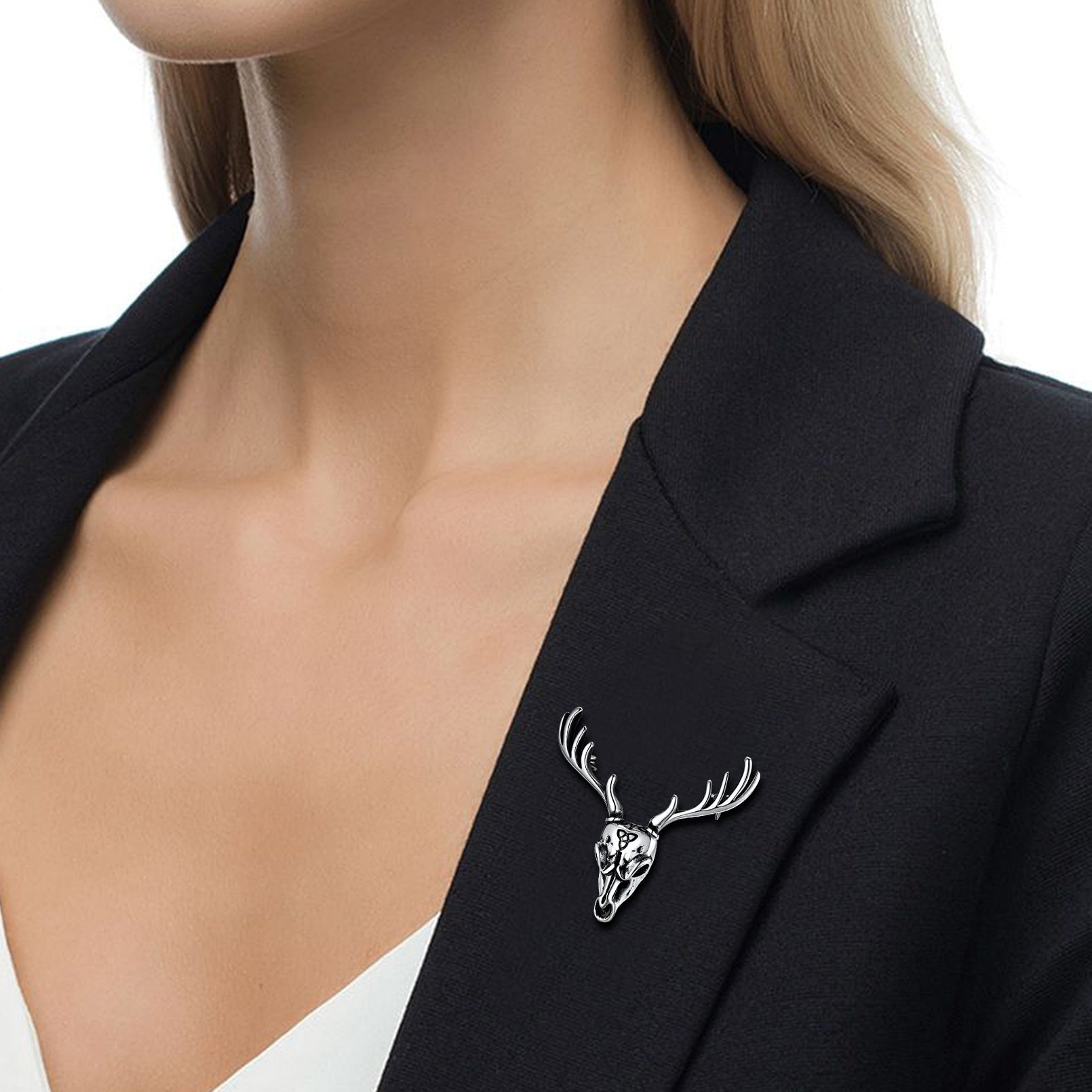 Viking Deer Head Brooch Pins for Men