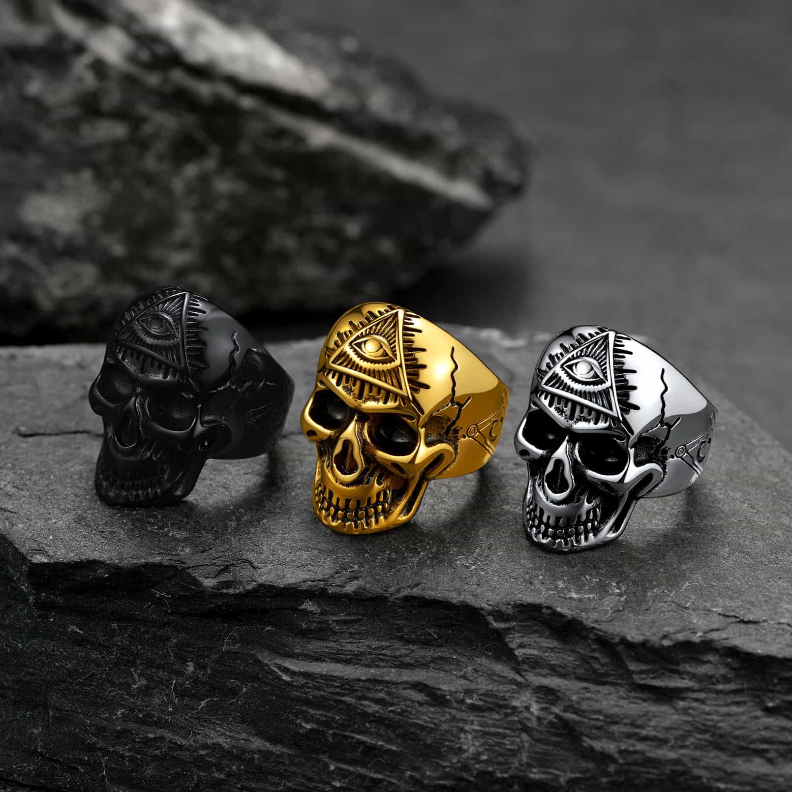 Eye of Providence Skull Ring For Men