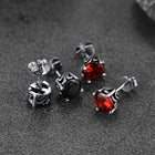 Celtic Ruby Stud Earrings for Men in Stainless Steel 4