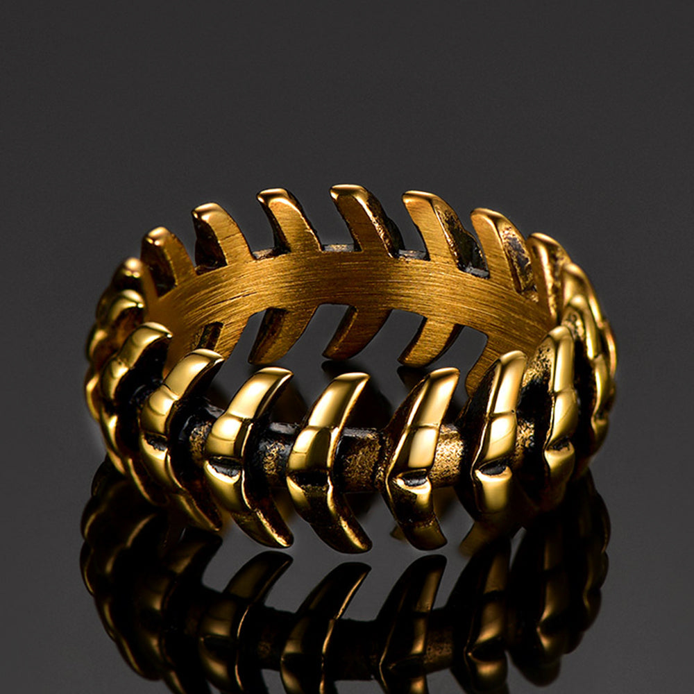 Punk Looped Bone Ring Vertebrae Band Ring For Men