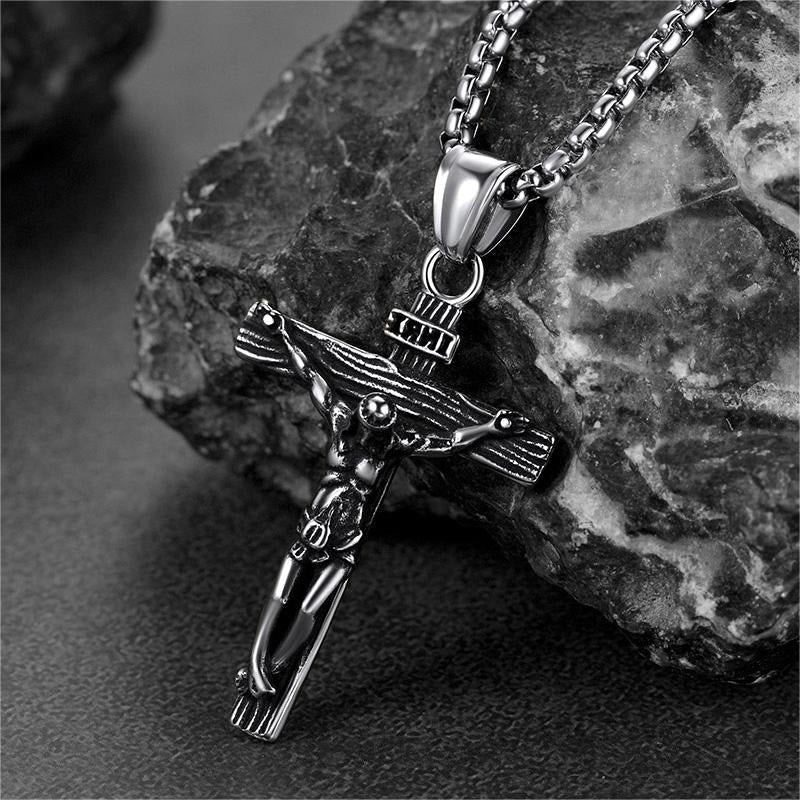 Catholic Crucifix Cross Necklace Jesus Pendant For Men Women