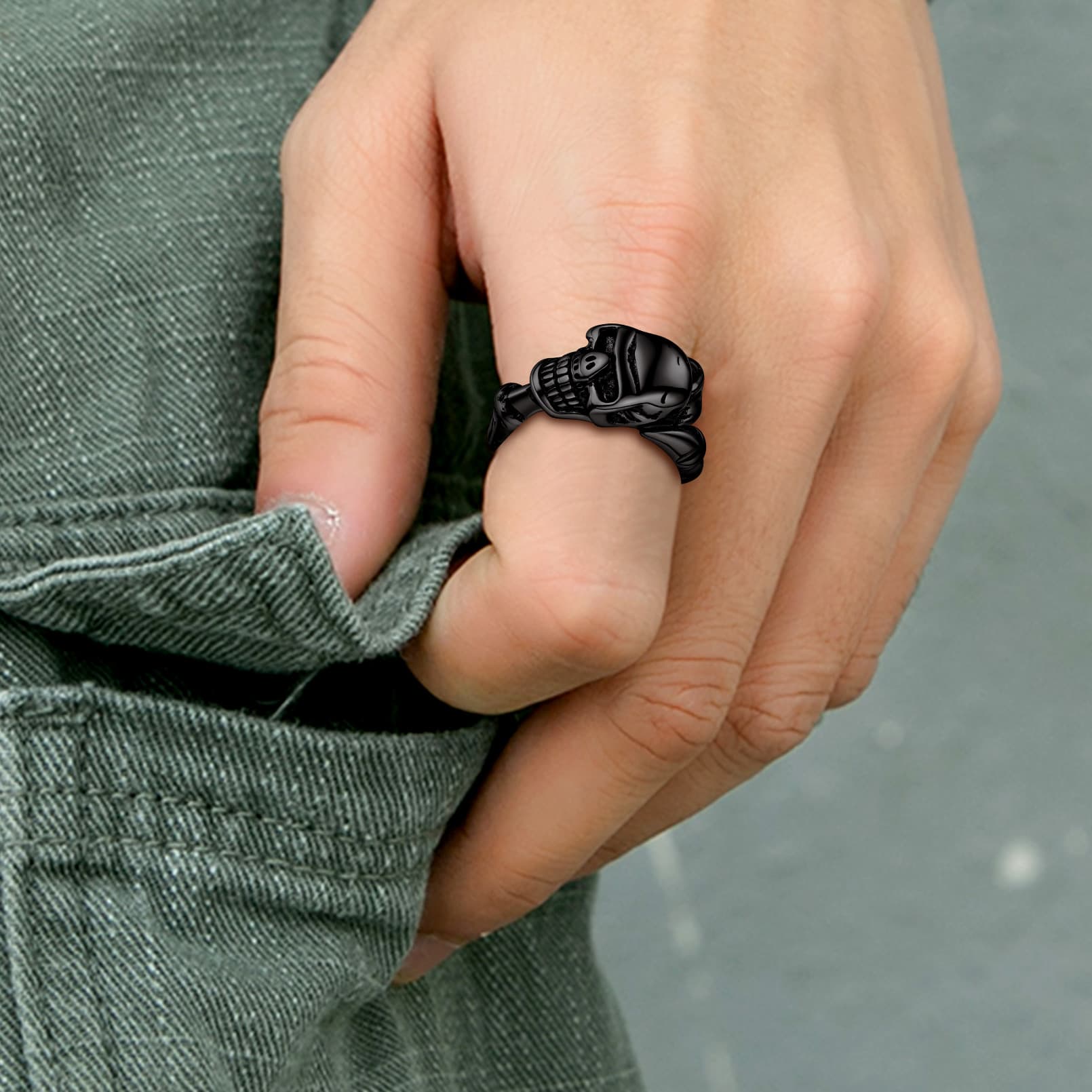 Gothic Society Gothic Skull Ring Biker Ring For Men