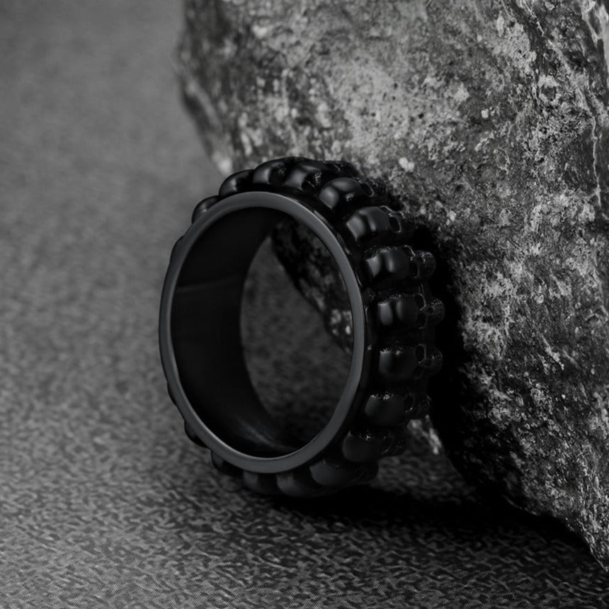 Gothic Skull Ring Anxiety Fidget Ring For Men