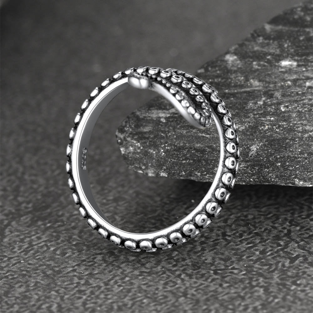 925 Sterling Silver Gothic Animal Octopus Ring for Women Men