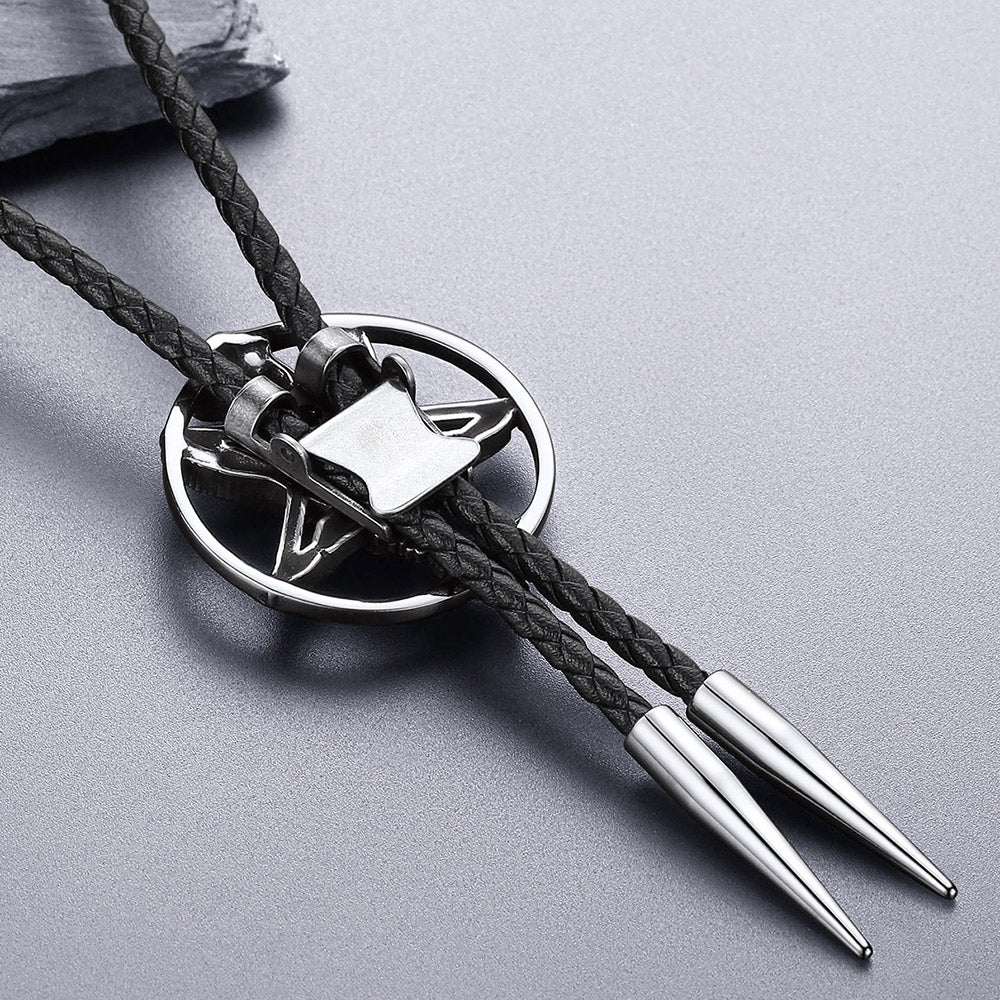 Baphomet Pentagram Goat Bolo Tie for Men and Women