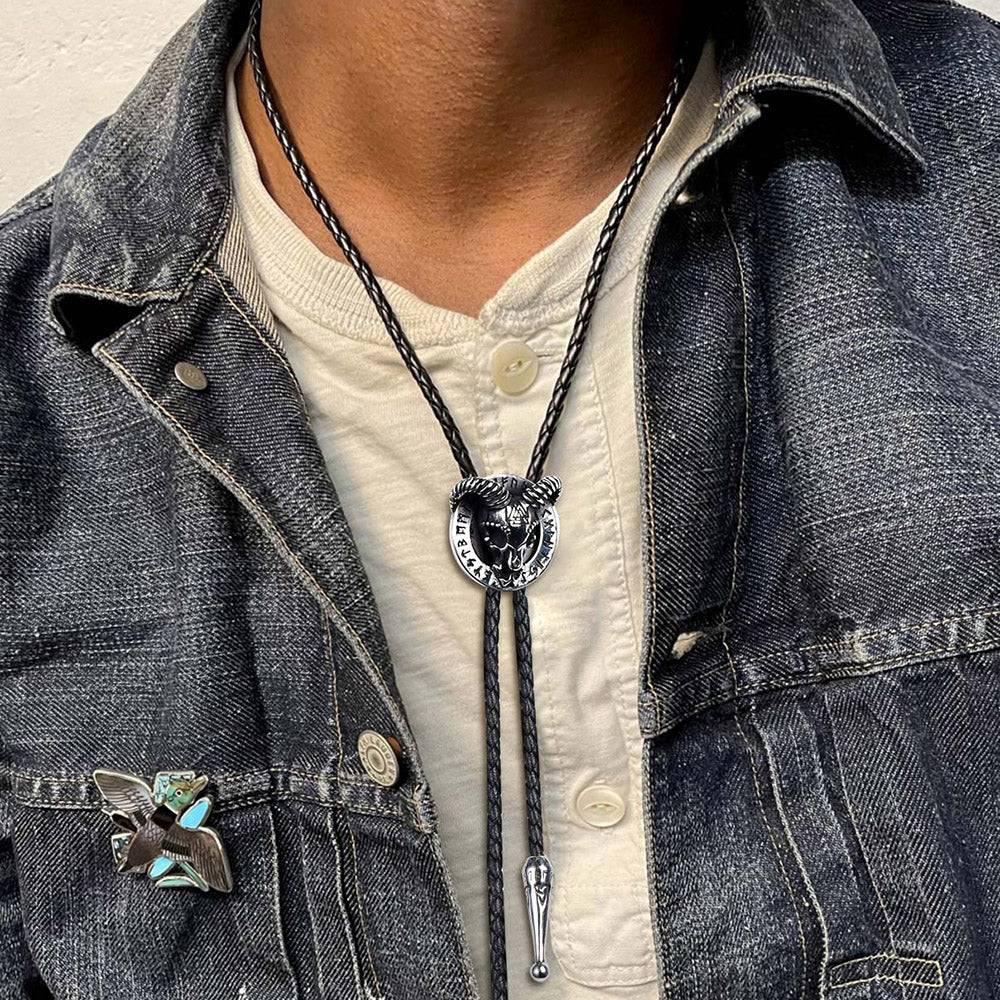 Satanic Baphomet Goat Bolo Tie for Men and Women