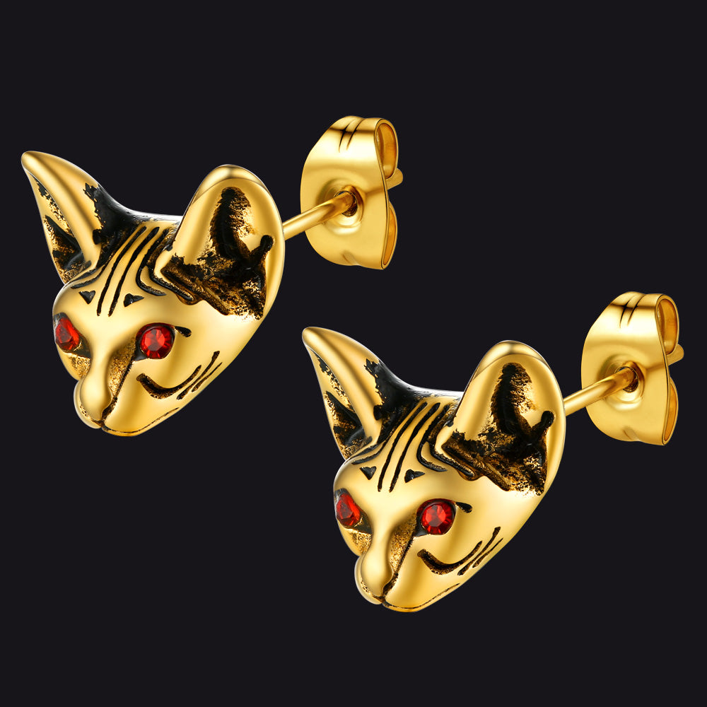 Flash Sale Quirky Cat Kitten Stud Earrings For Men Women