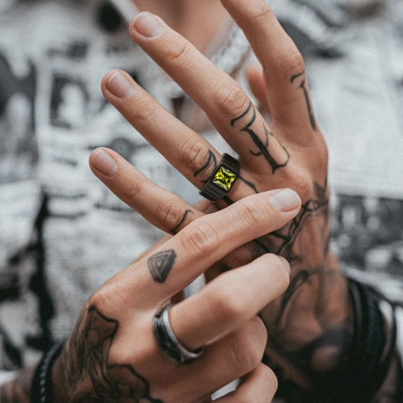Birthstone Band Ring for Men