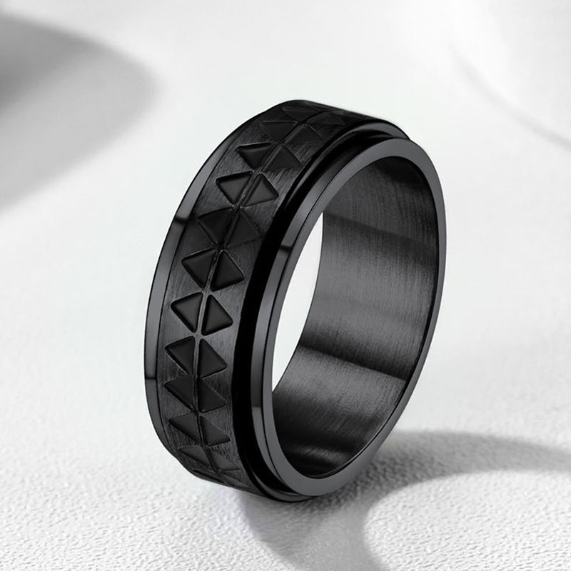 Gothic Society Unique Triangle Anxiety Ring Stainless Steel