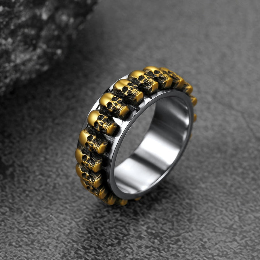 Gothic Skull Ring Anxiety Fidget Ring For Men