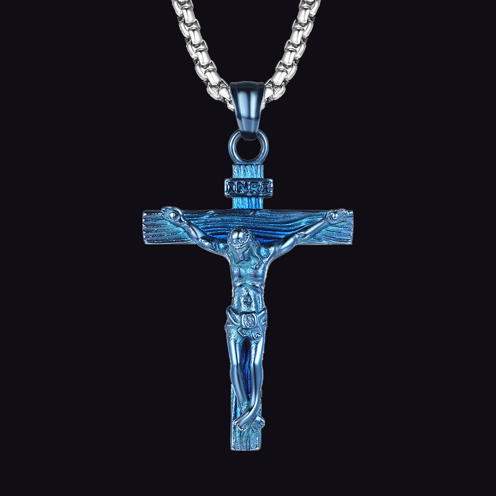 Catholic Crucifix Cross Necklace Jesus Pendant For Men Women