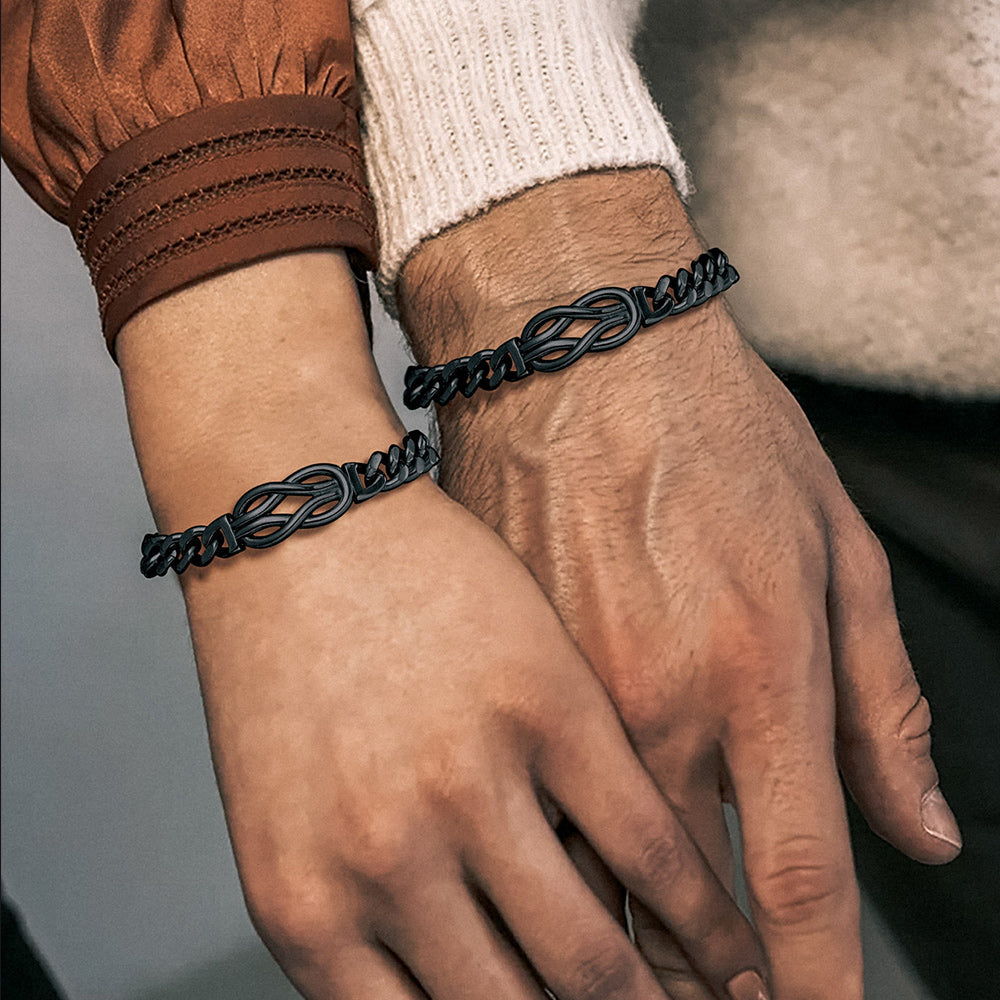 Infinity Love Knot Cuban Link Chain Bracelet For Men Women