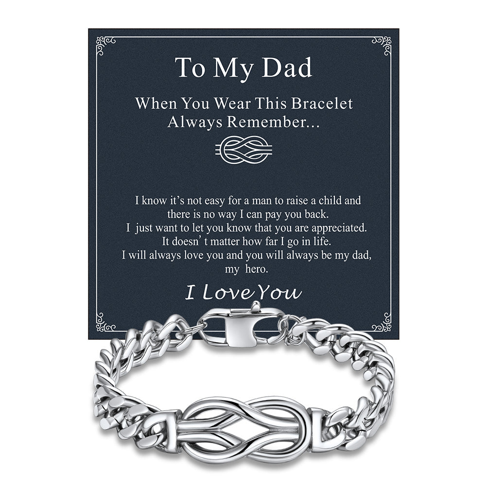 To My Love Infinity Love Knot Cuban Chain Bracelet For Couple Men Women