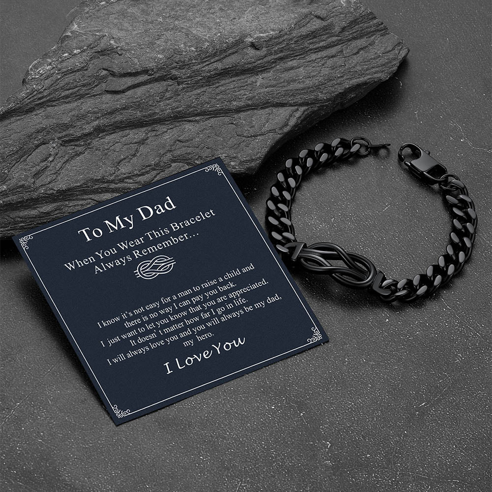 Infinity Love Knot Cuban Link Chain Bracelet For Men Women