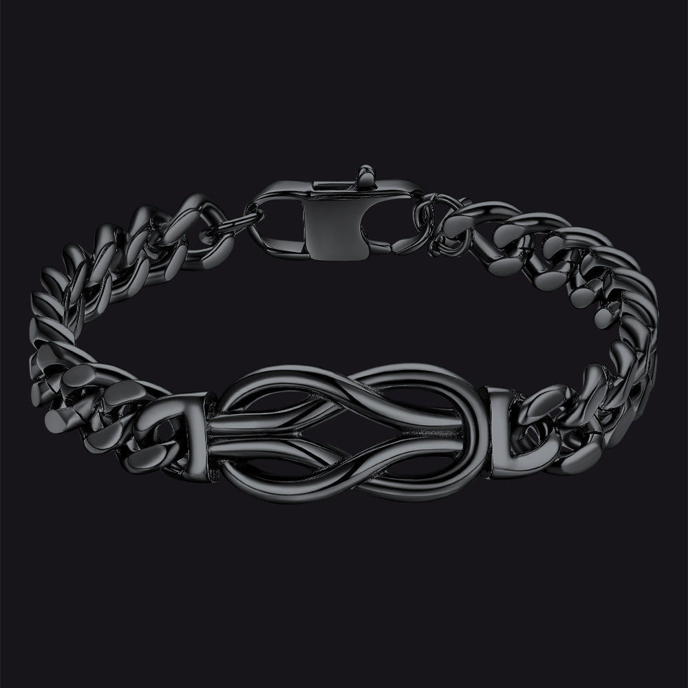 To My Love Infinity Love Knot Cuban Chain Bracelet For Couple Men Women
