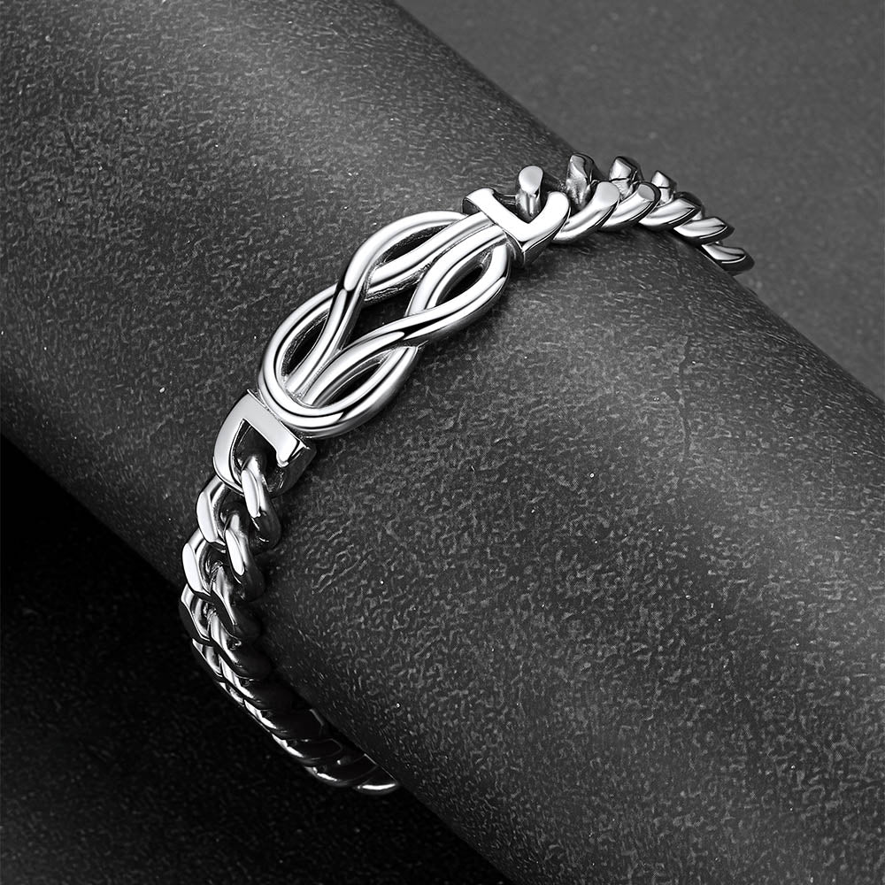 To My Love Infinity Love Knot Cuban Chain Bracelet For Couple Men Women
