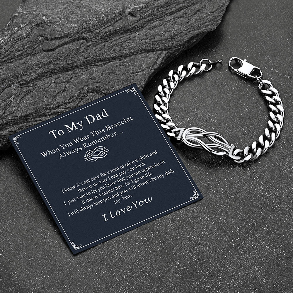 Infinity Love Knot Cuban Link Chain Bracelet For Men Women