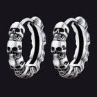 Gothic Skull Huggie Hoop Earrings For Men Women 1