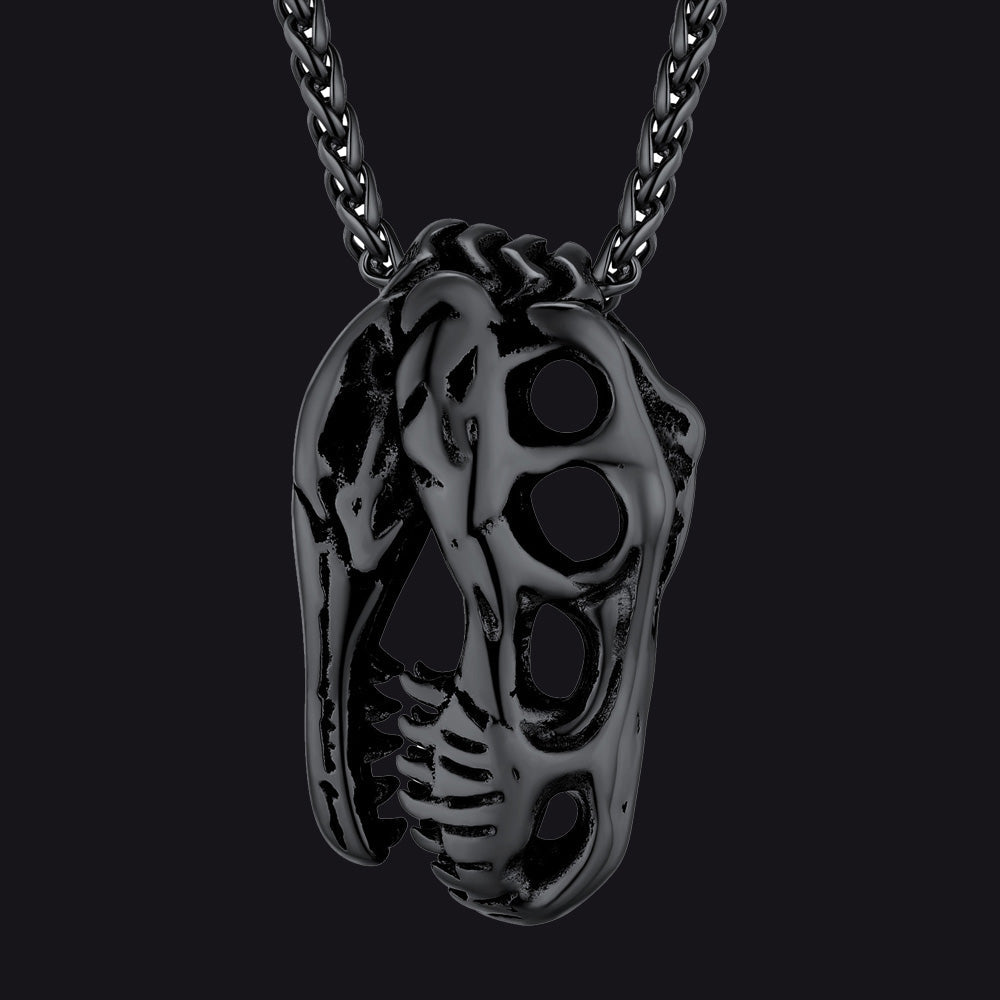 T-Rex Dinosaur Skull Head Necklace Pendant for Men