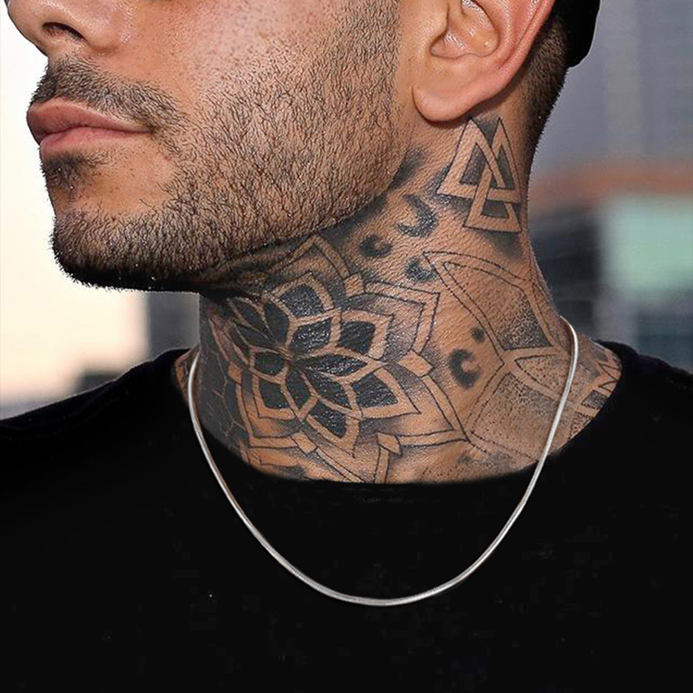 2mm Thin Snake Chain Stainless Steel Necklace for Men