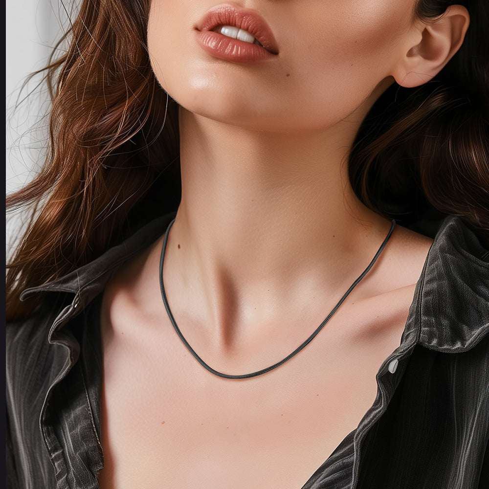 2mm Thin Snake Chain Stainless Steel Necklace for Men